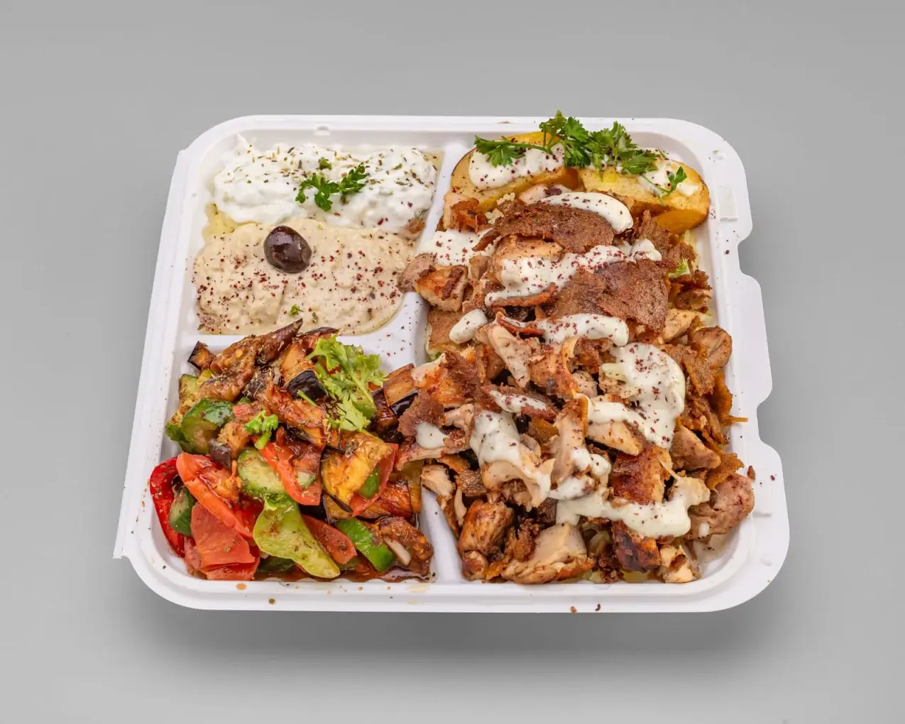 Beef Donair Platter at Spiced Route Shawarma Calgary