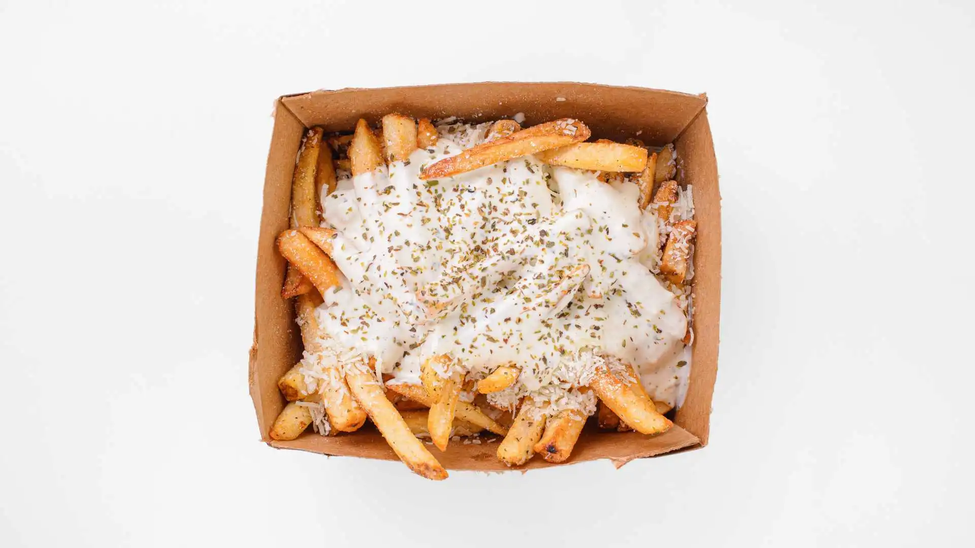 Delicious Garlic Parmesan Fries at Spiced Route Shawarma in Calgary, AB